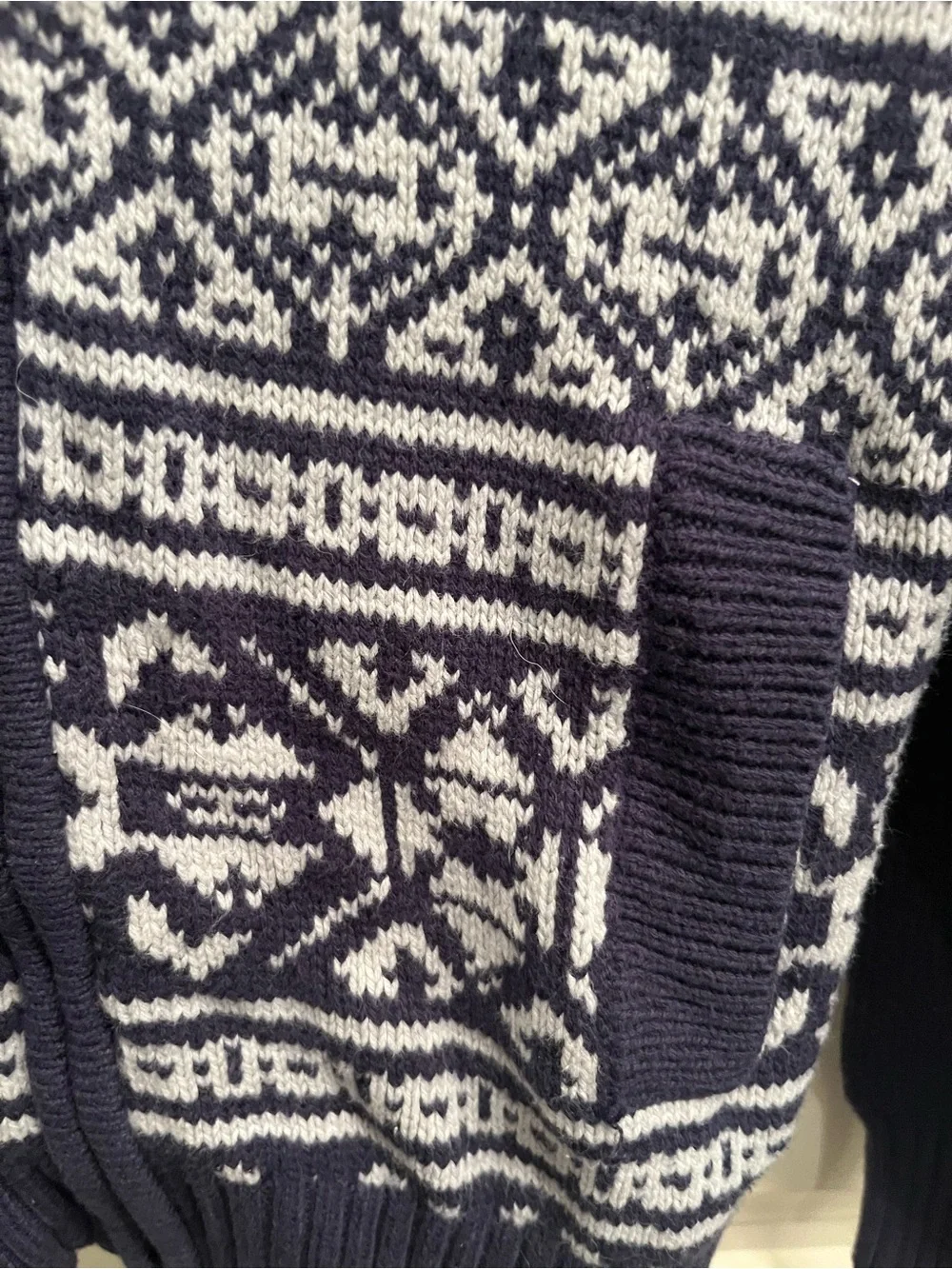 Kids OshKosh B'gosh Navy and White Zip-Up Hooded Sweater